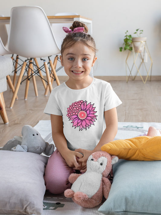 T-shirt- Fleur et coeur  - Enfant