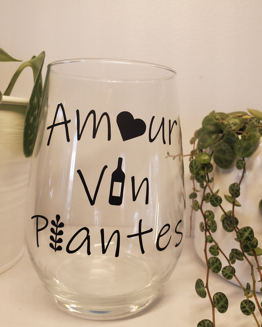 Verre à vin - Amour, vin, plantes! - Audrey