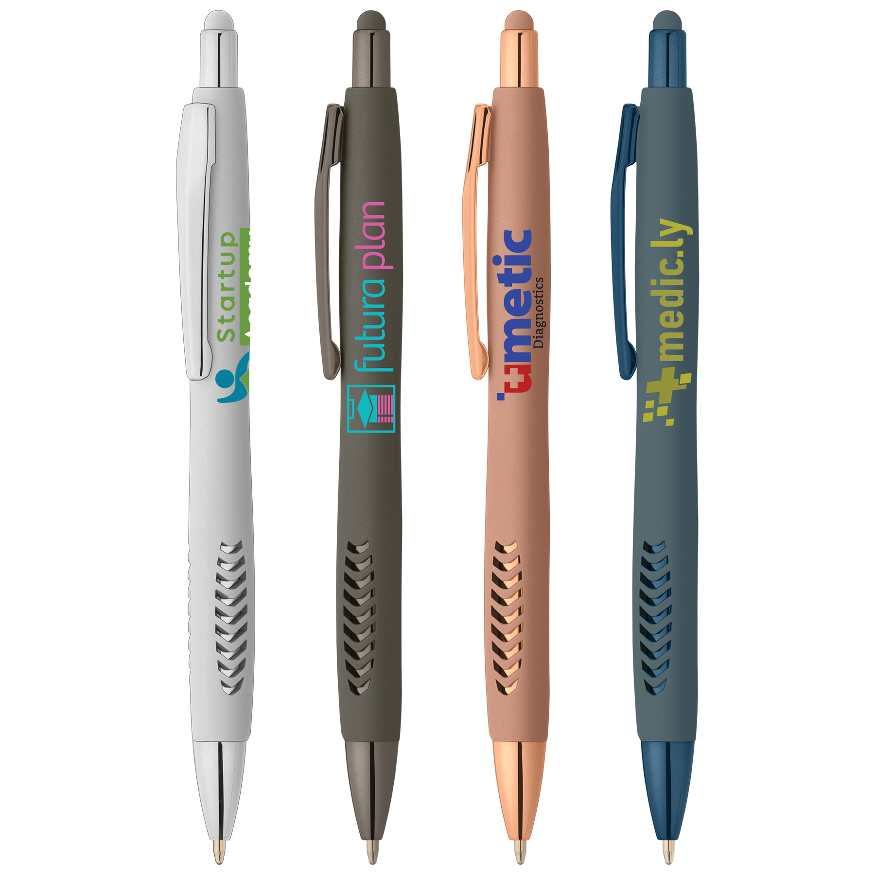 Stylo Avalon Softy Metallic avec finition douce et accents chromés.