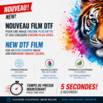 FR : Impression DTF pour entreprises avec rolling gang sheet, logos corporatifs prêts à presser sur film, solution économique pour vêtements promotionnels EN : DTF printing for businesses using rolling gang sheet, corporate logos ready to press on film, cost-effective solution for promotional apparel